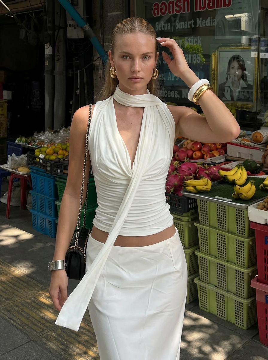 The Draped White Top