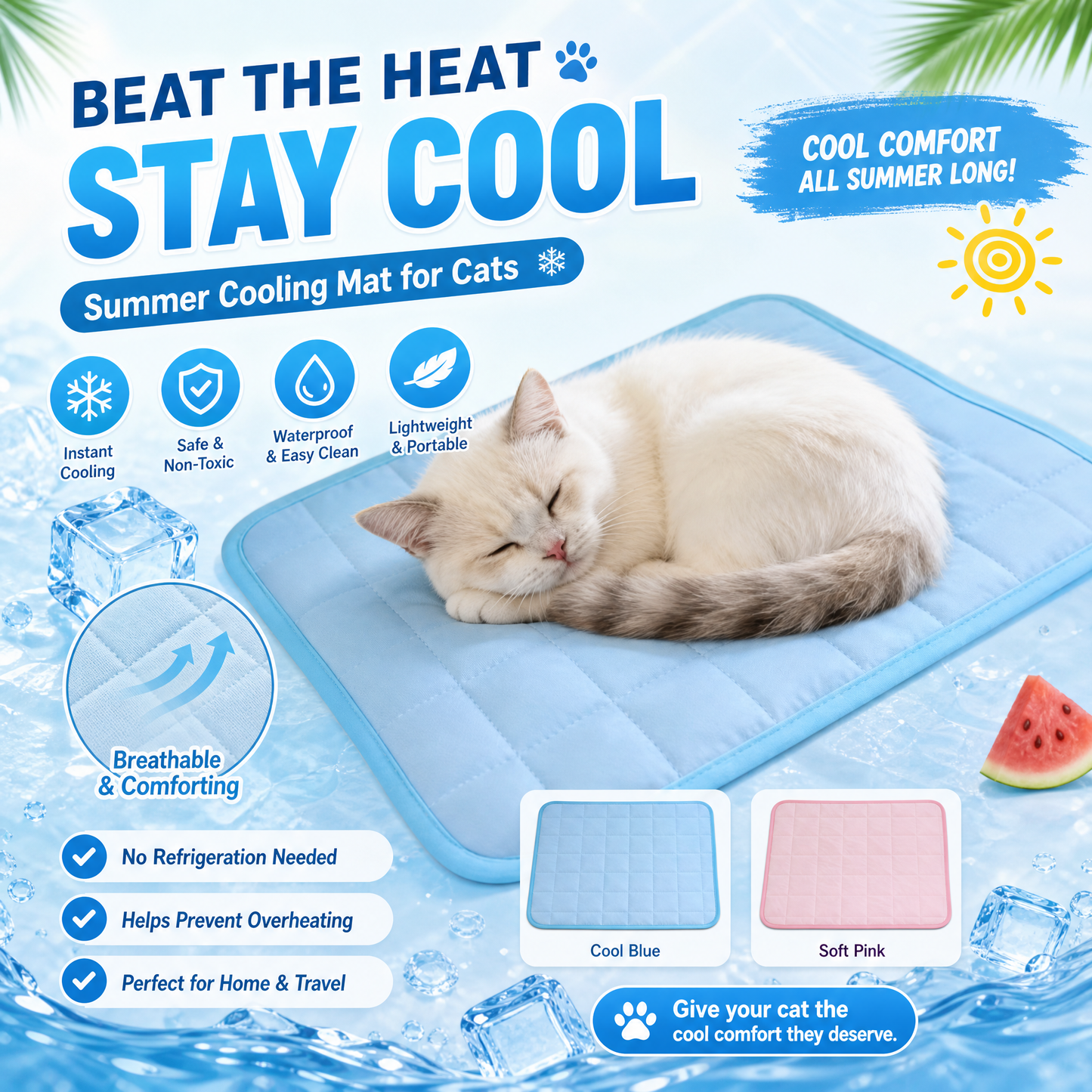 Cooling Mat for Pets – Summer Comfort for Cats & Dogs